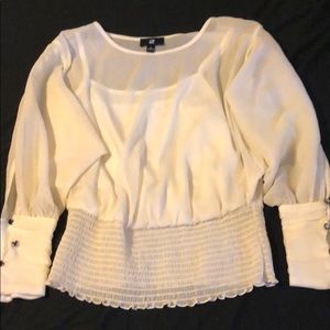 White shimmer blouse